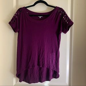 Naked Zebra Purple Short Sleeve Blouse